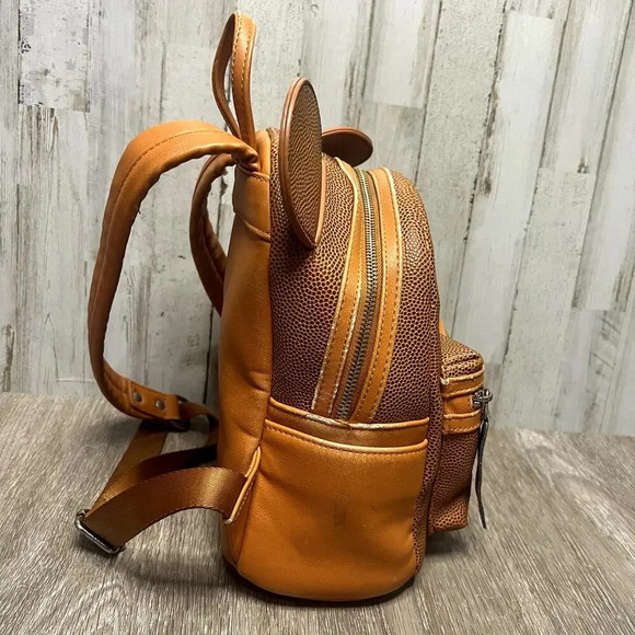 Loungefly Disney‎ NBA Experience Mickey Mouse Mini Backpack Brown - Picture 4 of 6